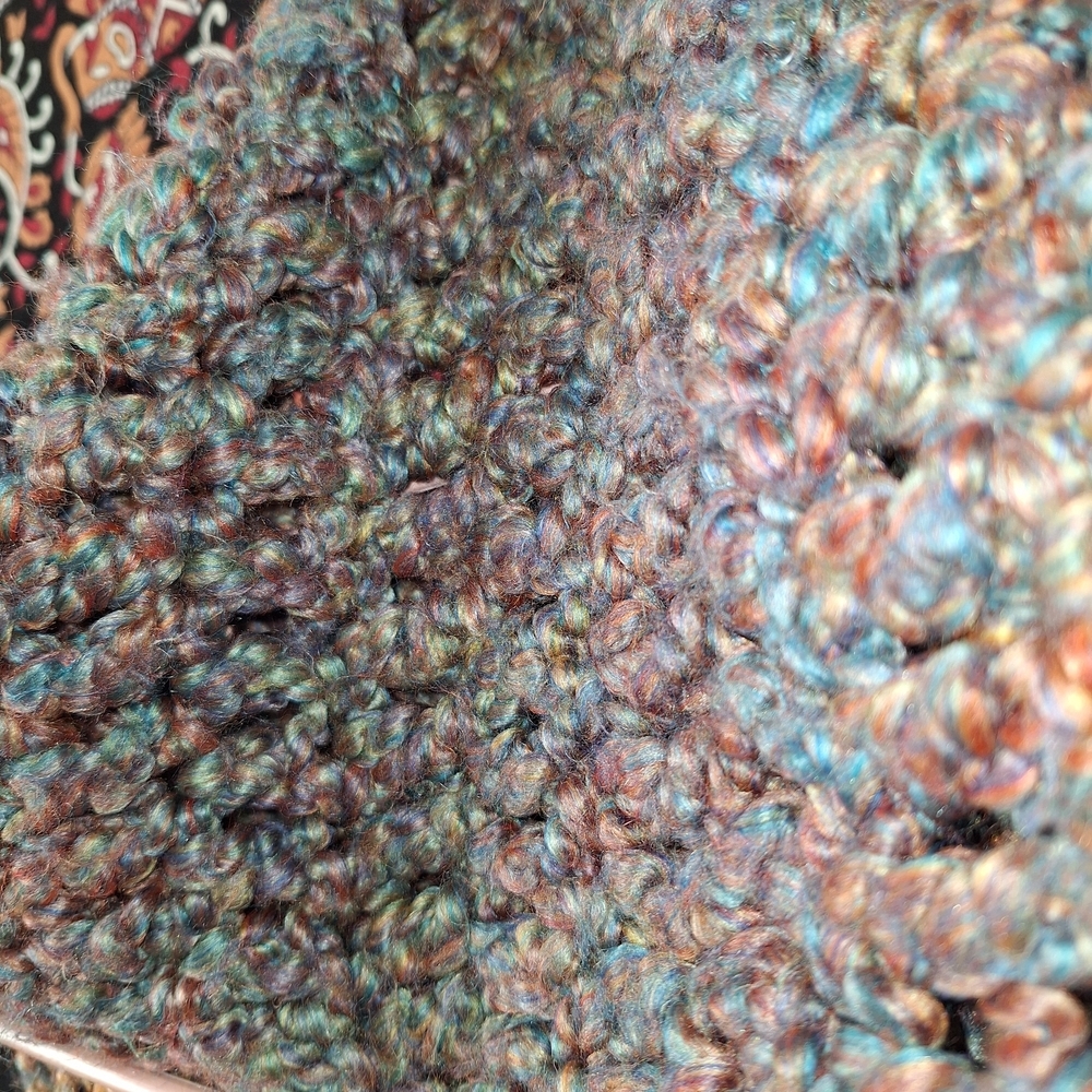 Multicolor Hand-Knit Infinity Scarf - Picture 4 of 7